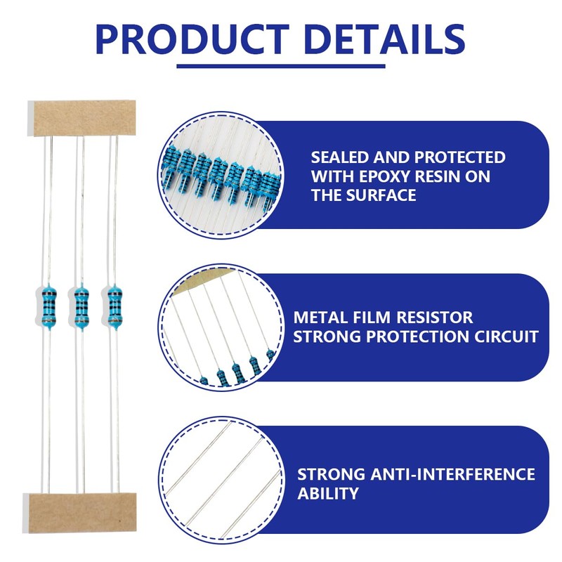 Innfeeltech 1/4 W 1% Tolerance 300 Ohm Metal Film Resistor