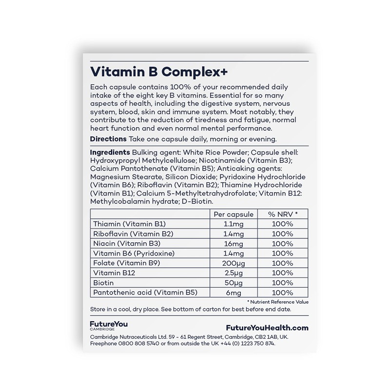 Vitamin B Complex+ Supplements – 8 Key B Vitamins for