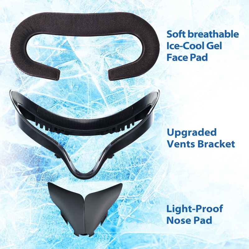 DESTEK Cooling Face Pad Compatible with Quest 2, Including Facial