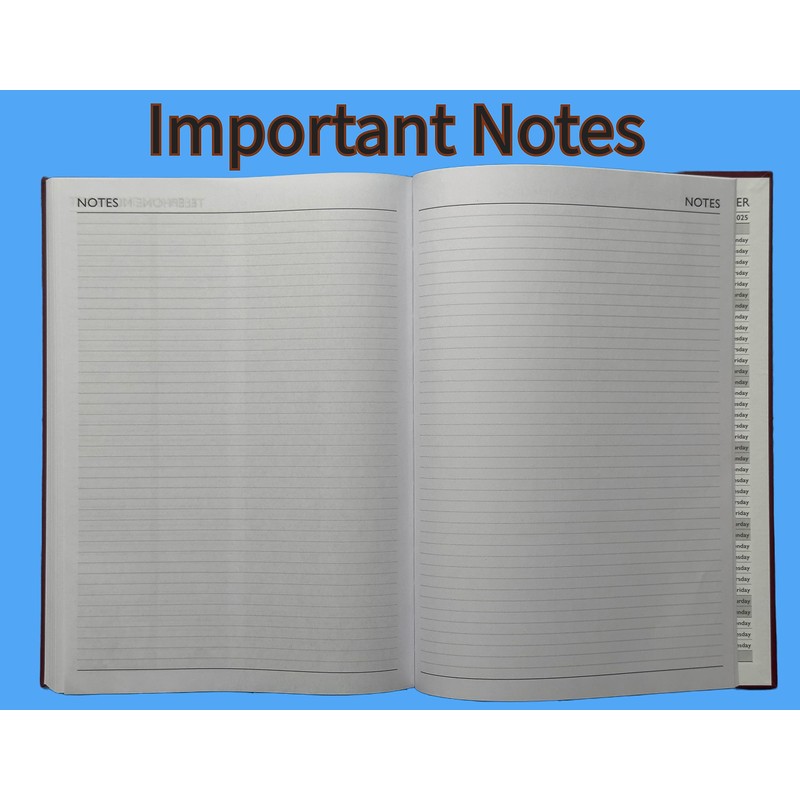 2025 A5 Diary Page per Day Navy Blue