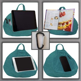 Rooms By Me Turkis Tablet Stand Cushion for Tablets, eReaders, Smartphones and Books with Accesories Pocket | UK Made | Over 50 Designs