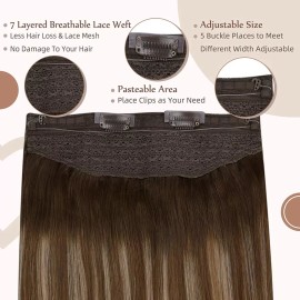 Fshine Extensiones Cabello Natural 70gr 14in Balayage Marrón A Miel