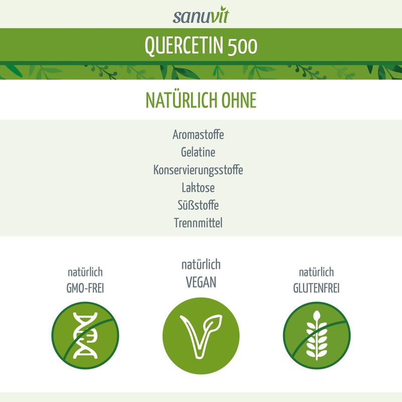 Sanuvit® - Quercetin 500 mg capsules, 120 capsules, high dosage,