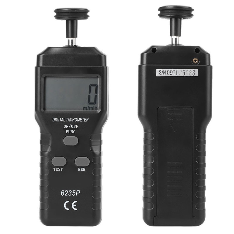 6235p Smart LCD Digital Tachometer 1.019999 rpm ContactType Tach Speed