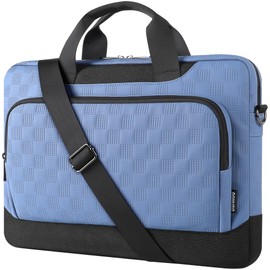 DOMISO 17 inch Laptop Bag 17.3 inch Laptop Sleeve Waterproof Laptop Shoulder Bag 17 inch Laptop Case for Men Women Business Office Work Computer Bag 17 Inch Adjustable Messenger Bag, Blue