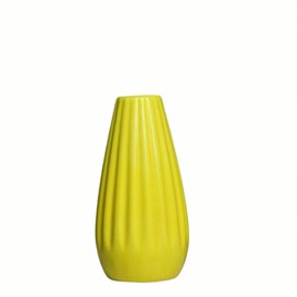 CEUYGT Ceramic Vase,Simple Small Vase for Flowers Plants, Mini Decorations for Home Living Room(Yellow)