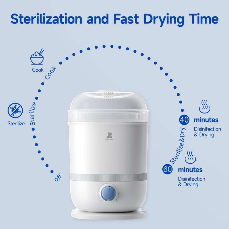 Snow Bear Baby Bottle Sterilizer and Dryer, 6-in-1 Electric Steam