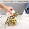 JUXYES Ceramic Soap Dish Holder Self Draining, Unique Waterfall Soap