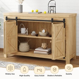 EaseLife 4 FT Mini Cabinet Bi-Folding Sliding Barn Door Hardware Track Kit for 4 Door,Easy Install,Slide Smoothly Quietly,Apply for Storage Window TV Stand and Other Shielding (No Cabinet)