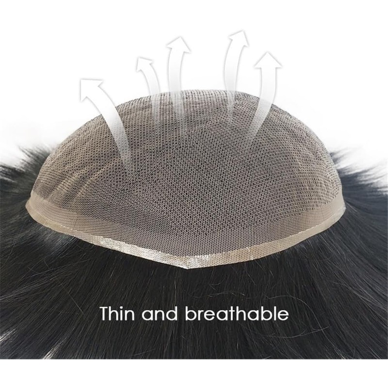Sistema de reemplazo de cabello humano con base de encaje