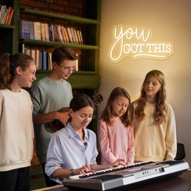 Mupanvid You Got This Neon Signs Warm White Led Neon Light for Wall Decor Wall,Dimmable USB Pink Led Light for Wedding Birthday Party