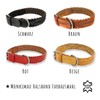 MONKIMAU Dog Collar Braided Genuine Leather Adjustable Length 45-53 cm