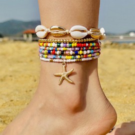 Shell Anklets for Women Starfish Anklets Seashell Ankle Bracelets Waterproof Summer Fashion Women 2025