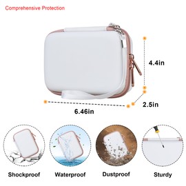 Elonbo Carrying Case for Make It Real Snap N' Glam Hair Styling Set, Girls Hair Styling Tool Storage Bag, Butterfly Gem Travel Organizer Holder, Pocket fits Reusable Bead Clips, Gems. White