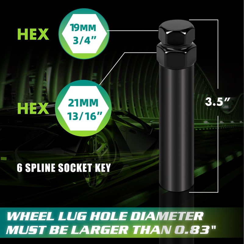 AUTOPTIM 6 & 7 Spline Lug Nut Socket Key, Aftermarket