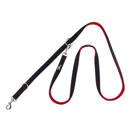 Snootiful Hound Double Ended Dog Lead - Ideal Training Lead - Comfort Mesh Padding - Double Clip Leash - 220cm x 2.5cm (Red)