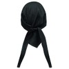 Classic Solid Black Capsmith Biker Head Wrap Doo Rag Durag