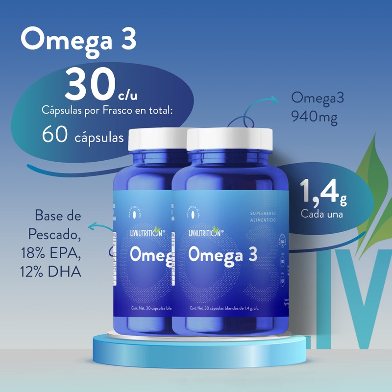 Omega 3 con 60 cápsulas de 1.4 g | 18%