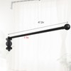 Swing Arm Curtain Rod, Black, 47'' Long, 1.1'' Diameter Pole,