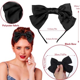 Ouligay Black Bow Headbands for Women,Knot Bow Hairbands Accessories for Girl,Fashion Head Bands for Women's Hair Non Slip,Ribbon Hair Bow Headwear for Daily Party Work