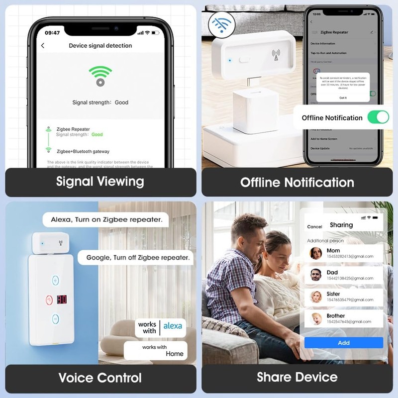 Kquepo Tuya Smart Home Zigbee Repeater Type C Extender Signal