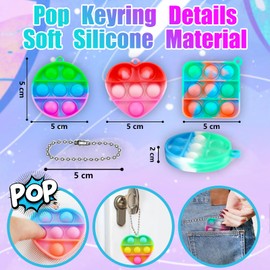 TOANWOD 30PCS Party Bag Fillers for Kids: Christmas Stocking Fillers Pop Fidget Toys - Mini Keyring Sensory Party Favours Pinata Cracer Fillers - Eve Box Idea Class Gifts for Girls Boys