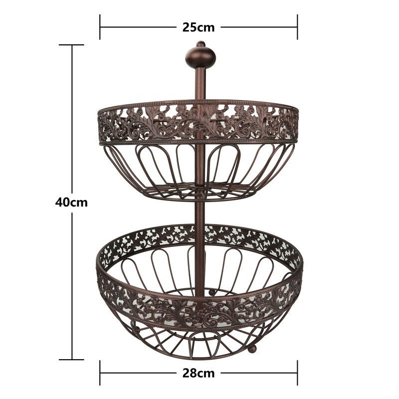ROSYLINE 2 tier fruit basket, fruit bowl, multi-purpose kitchen and