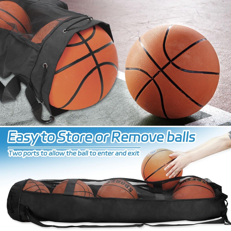 Basketball Bag for Team Balls, Heavy Duty Basketball Coashes Bag