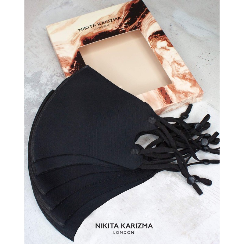 KARIZMA Face Wardrobe in Black Fabric Face Masks 6 Pieces