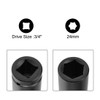 sourcing map 3/4-Inch Drive by 24mm Deep Impact Socket, 6-Point,