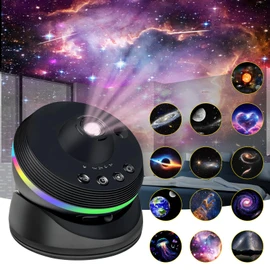 Galaxy Projector, 13 in 1 Star Light Projector Starry Sleep Night Light with Dynamic Meteors, 360° Rotation, Large Scale Projection for Bedroom Living Room Ceiling Home Theater Decor