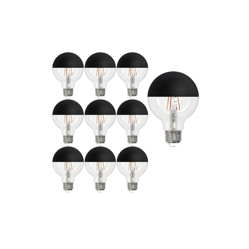 Bulbrite 776835 10-Pack 5W LED G25 2700K Filaments Half Black