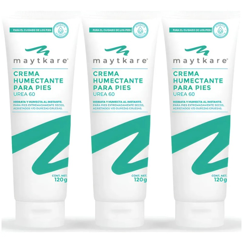 3pz Crema Humectante para pies Urea 60 Maytkare