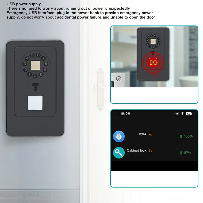 Smart Key Lock Box Fingerprint Recognition Password Unlocking Combination Key