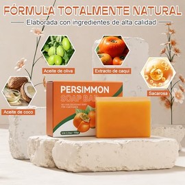 2PCS Jabón de Persimón Desodorante Natural,Barra de jabón de Persimón para la eliminación del olor corporal, Contra el olor de las axilas,Jabónes de baño desodorantes para hombres y mujeres
