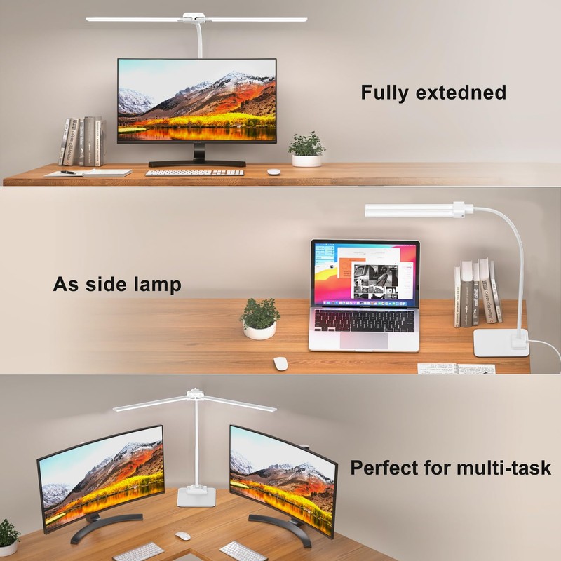 KableRika Desk Lamp Double Light: Bright Led Desk Lights for