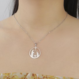 YIQPKUM Artistic The Star Of Bethlehem Necklace Pendant Religious God Jewellery for Women Stainless Steel Hollow Accessories Charms Gifts (Silver Plated)