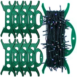 nuyikaso 8 Pack Christmas Light Storage Holder All Purpose 30cm Holiday Wind Up Organizer for Tree String Extension Cord Garland Beads Green
