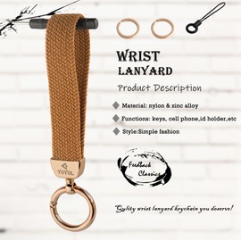 YOYOL Elastic Lanyard on the Wrist, Key Ring, Cool Keyring for Men and Women, 204 Coffee