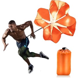 Running Speed , 56 inch Speed Drills Resistance Parachute Running Sprint Chute Soccer Football  Speed - Color: Orange