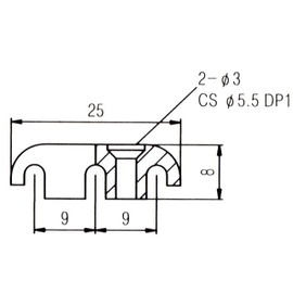 Bass guitar string tree retainer in gold