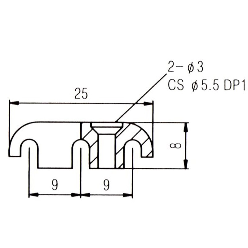 Bass guitar string tree retainer in gold