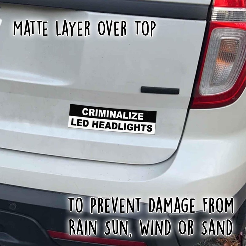 Criminalize - calcomanía de vinilo para faros LED en blanco