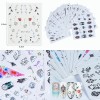 Stiker Uñas 40 Uds Mariposas, Geometría, Plumas, Plantas Etc