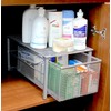 DecoBros Mesh Cabinet Basket Organizer with Split Card, Silver (Large
