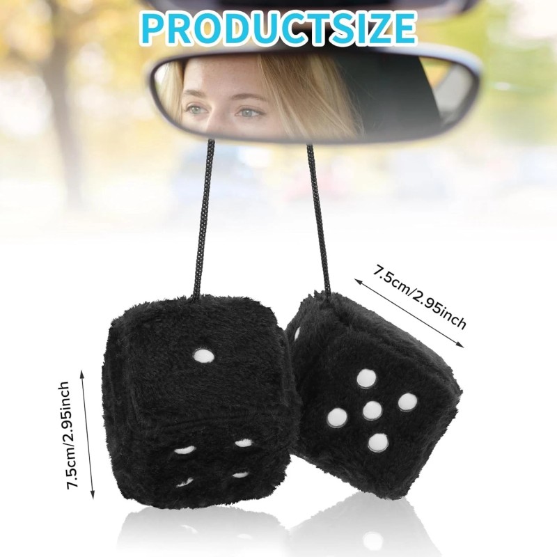 Brand: DIVINA VITAE Fuzzy Dice for Car Mirror, Pair of