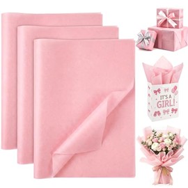 Koogel - 120 Hojas de Papel de Seda Rosa, 14 x 20 Pulgadas, Papel de Regalo y Manualidades, para Cumpleaños, Bodas y Proyectos de Bricolaje