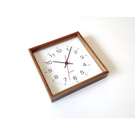 KATOMOKU muku square clock 2 km-65BRC Wood Walnut Continuous Second Hand (Radio Watch)