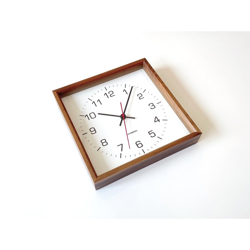 KATOMOKU muku square clock 2 km-65BRC Wood Walnut Continuous Second