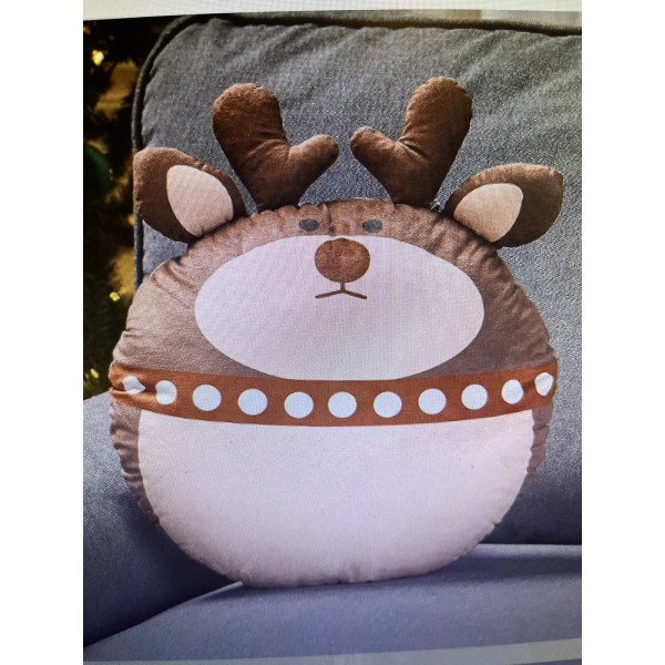 Accent Holiday Throw Pillow Stuffed Accent for Christmas Reindeer NIP